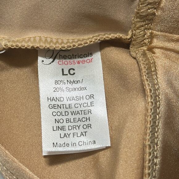 Theatricals dancewear T-back Gold and Tan Dance Costume dance crop top CL NWT - Picture 3 of 3